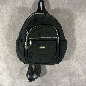 AOTIAN Backpack Black Mini Nylon Casual Lightweight Small Daypack Zipper Pockets